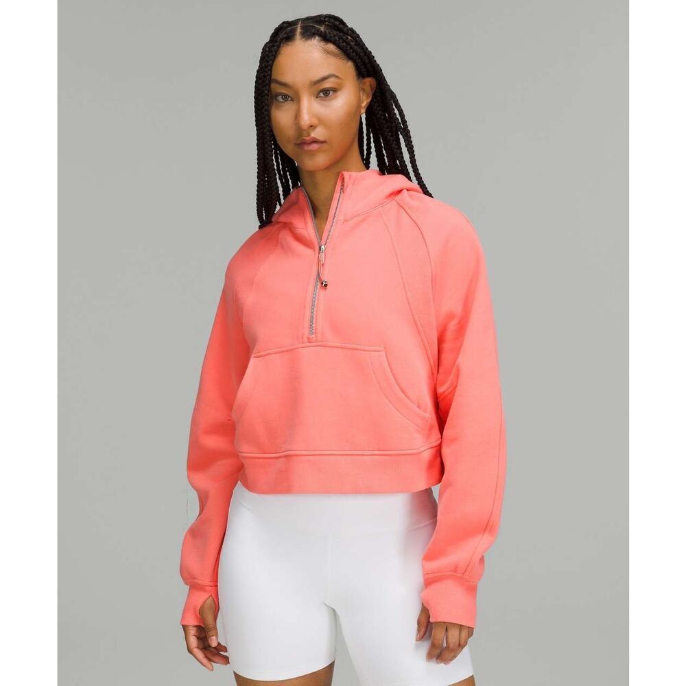 Lululemon Scuba Oversized Half-Zip Hoodie Raspberry Cream - Size: M/L
